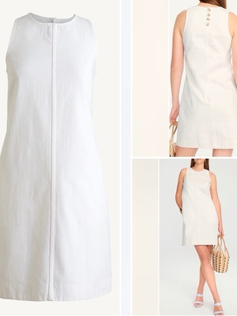 J. Crew Classic Sleeveless White Dress NWT - Picture 2 of 7